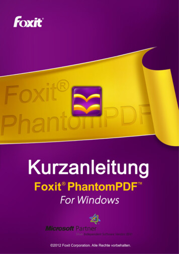 Foxit PhantomPDF - Kurzanleitung
