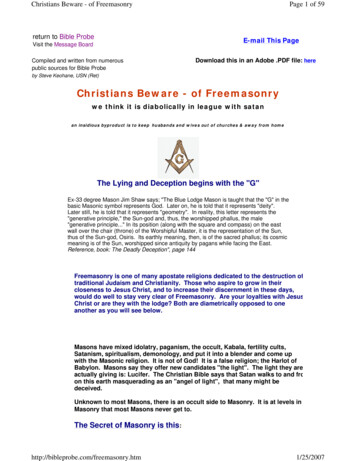 Christians Beware - Of Freemasonry - Bible Probe