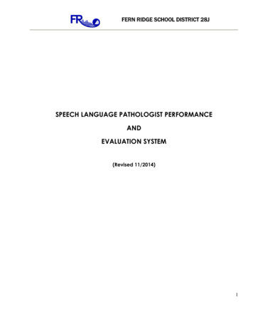Speech Language Pathologist Performance And Evaluation System