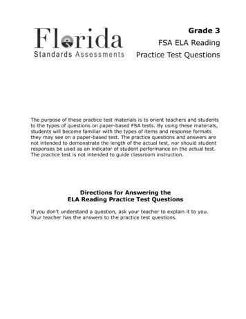 FSA ELA Reading Practice Test Questions