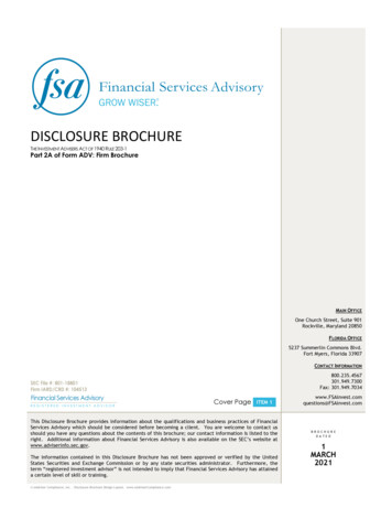 FSA - Disclosure Brochure - Financial Services Advisory