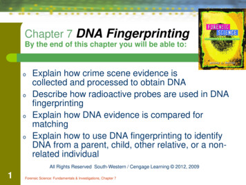 Chapter 7 DNA Fingerprinting - Vegas Satisfies