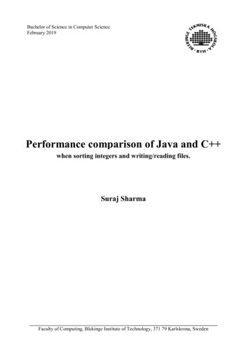 Performance Comparison Of Java And C - DiVA Portal