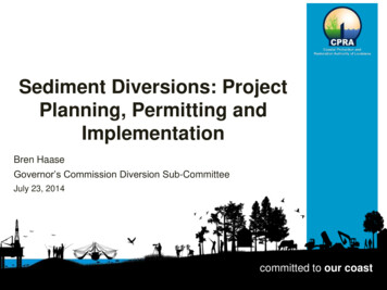 Sediment Diversions: Project Planning, Permitting And Implementation