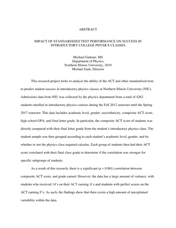Abstract Impact Of Standardized Test Performance On Success In . - Niu