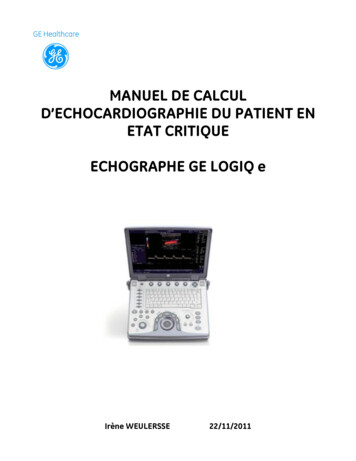 Manuel De Calcul D'Echocardiographie Du Patient En Etat Critique .