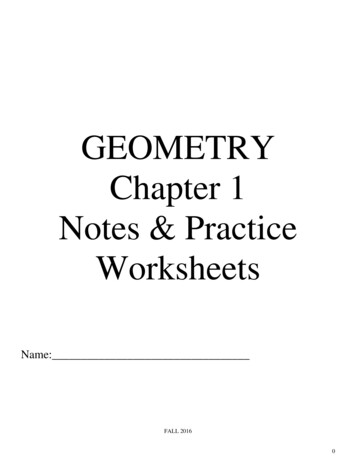 GEOMETRY Chapter 1 Notes & Practice Worksheets
