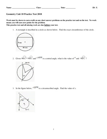 Geometry Unit 10 Practice Test 2018 - Weebly