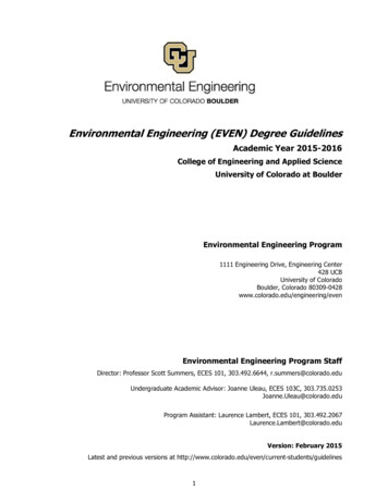 Environmental Engineering (EVEN) Degree Guidelines