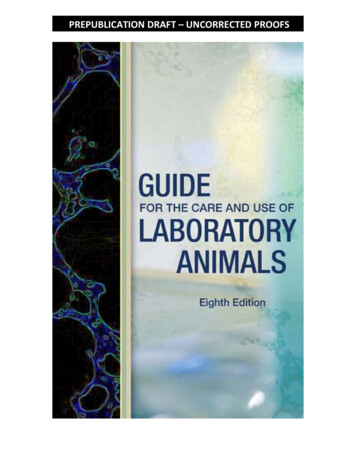 Guide For The Care And Use Of Laboratory Animals Prepub