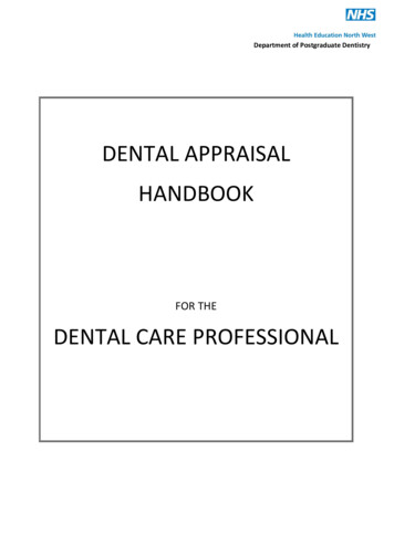 FOR THE DENTAL CARE PROFESSIONAL - Nwpgmd.nhs.uk