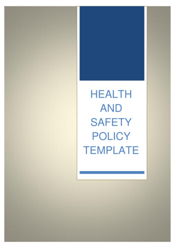 Health And Safety Policy Template