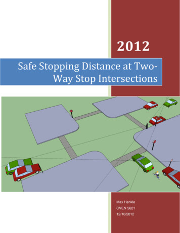 Safe Stopping Distance At Two-Way Stop Intersections - Weebly