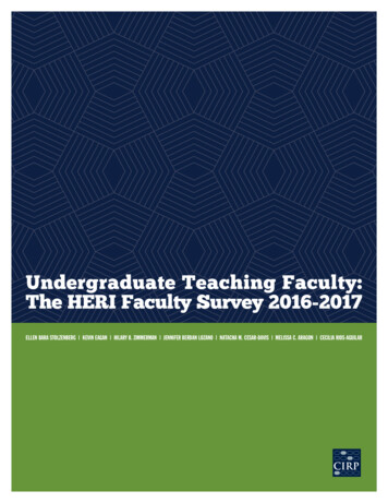 Undergraduate Teaching Faculty: The HERI Faculty Survey 2016-2017