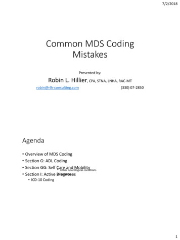 Common MDS Coding Mistakes - Idaho Health Care Association