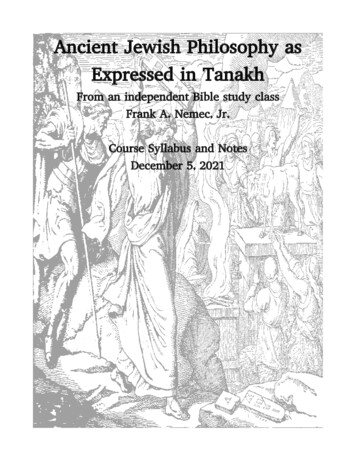 Ancient Jewish Philosophy As Expressed In Tanakh