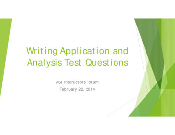Writing Application And Analysis Test Questions