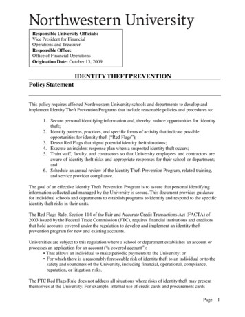 IDENTITY THEFT PREVENTION Policy Statement