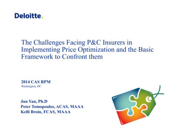 The Challenges Facing P&C Insurers In Implementing Price Optimization .