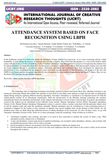 Attendance System Based On Face Recognition Using Lbph - Ijcrt