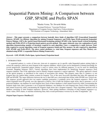 Sequential Pattern Mining: A Comparison Between GSP, SPADE And . - IJEDR