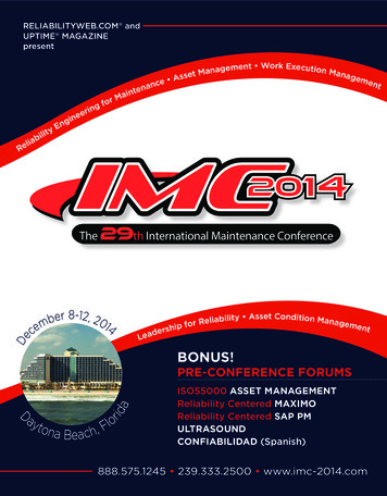 29th International Maintenance Conference - Gestión Del Mantenimiento .