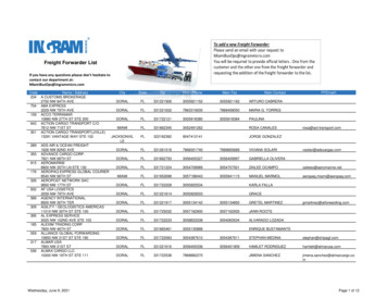 Freight Forwarder List - Ingram Micro