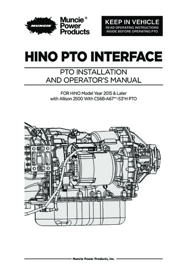 HINO PTO INTERFACE - Muncie Power Products