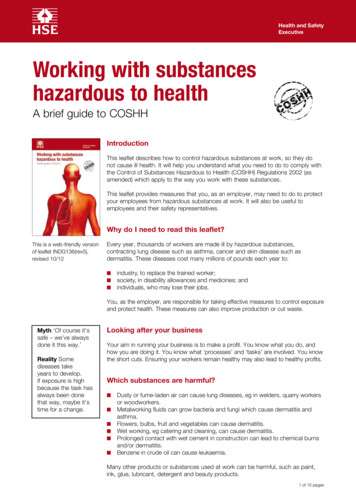 Working With Substances Hazardous To Health