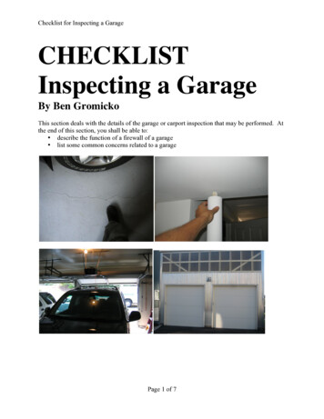 CHECKLIST Inspecting A Garage - BenGromicko 