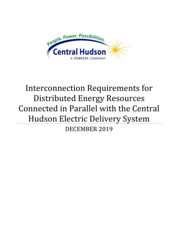 Interconnection Requirements For Distributed Energy Resources . - CenHud