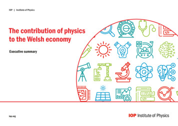 The Contribution Of Physics To The Welsh Economy
