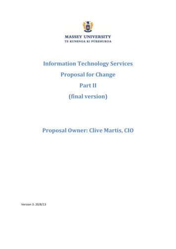 Information Technology Services Proposal For Change Part II (final .