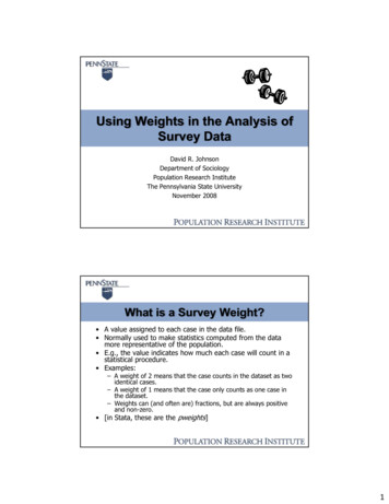 Using Weights In The Analysis Of Survey Data - New York University