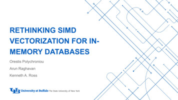 Rethinking Simd Vectorization For In- Memory Databases