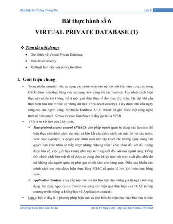Bài Thực Hành Số 6 VIRTUAL PRIVATE DATABASE (1)