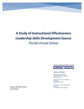 A Study Of Instructional Effectiveness Leadership Skills . - FLVS
