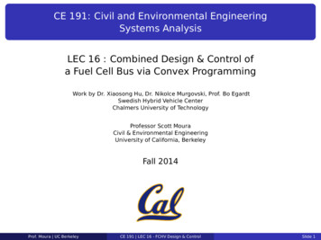 CE 191: Civil And Environmental Engineering Systems Analysis