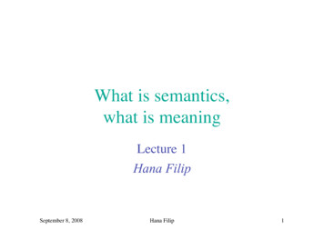 What Is Semantics, What Is Meaning - University Of Florida
