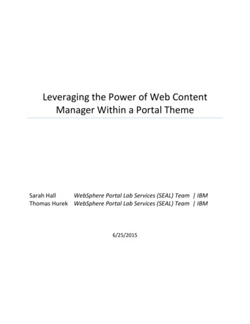 Leveraging The Power Of Web Content Manager Within A Portal Theme