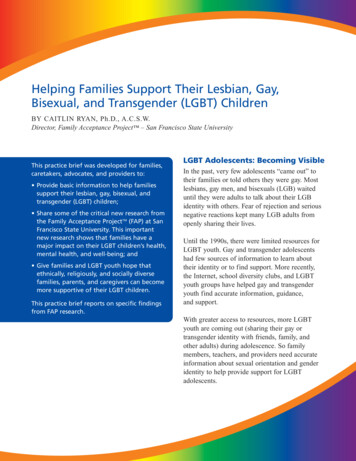 Helping Families Support Their Lesbian, Gay, Bisexual, And Transgender .