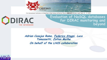 Evaluation Of NoSQL Databases For DIRAC Monitoring And Beyond - CERN