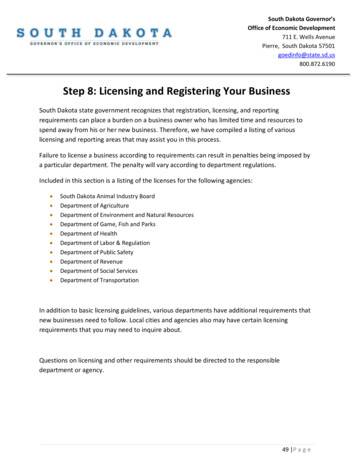 Step 8: Licensing And Registering Your Business - South Dakota