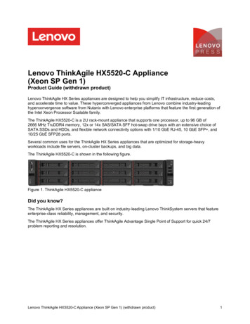Lenovo ThinkAgile HX5520-C Appliance (Xeon SP Gen 1) (withdrawn Product)