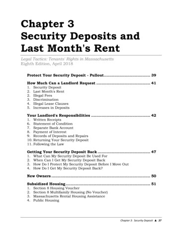 Chapter 3 Security Deposits And Last Month's Rent - MassLegalHelp
