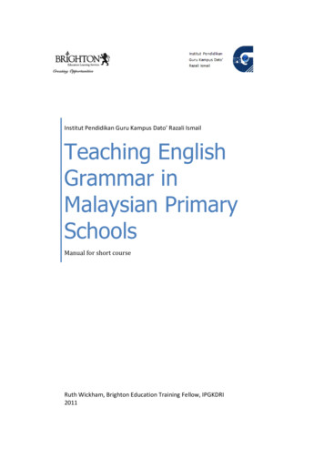 Teaching English Grammar In Malaysian Primary Schools