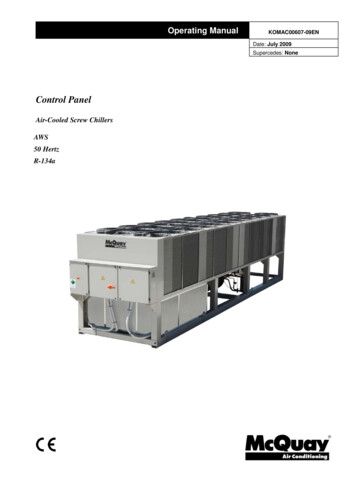 Air-cooled Screw Chillers McQuay AWS Operatihg Manual