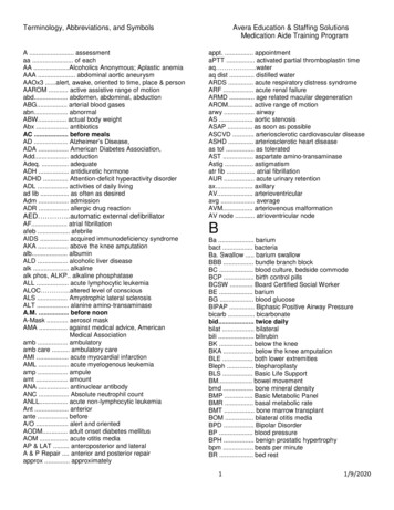 Terminology, Abbreviations, And Symbols Avera Education & Staffing .