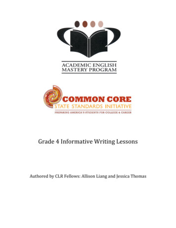 Grade 4 Informative Writing Lessons - Schoolwires