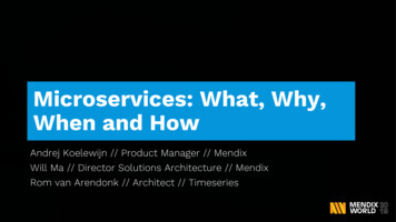 Microservices - What, Why, When And How - Mendix